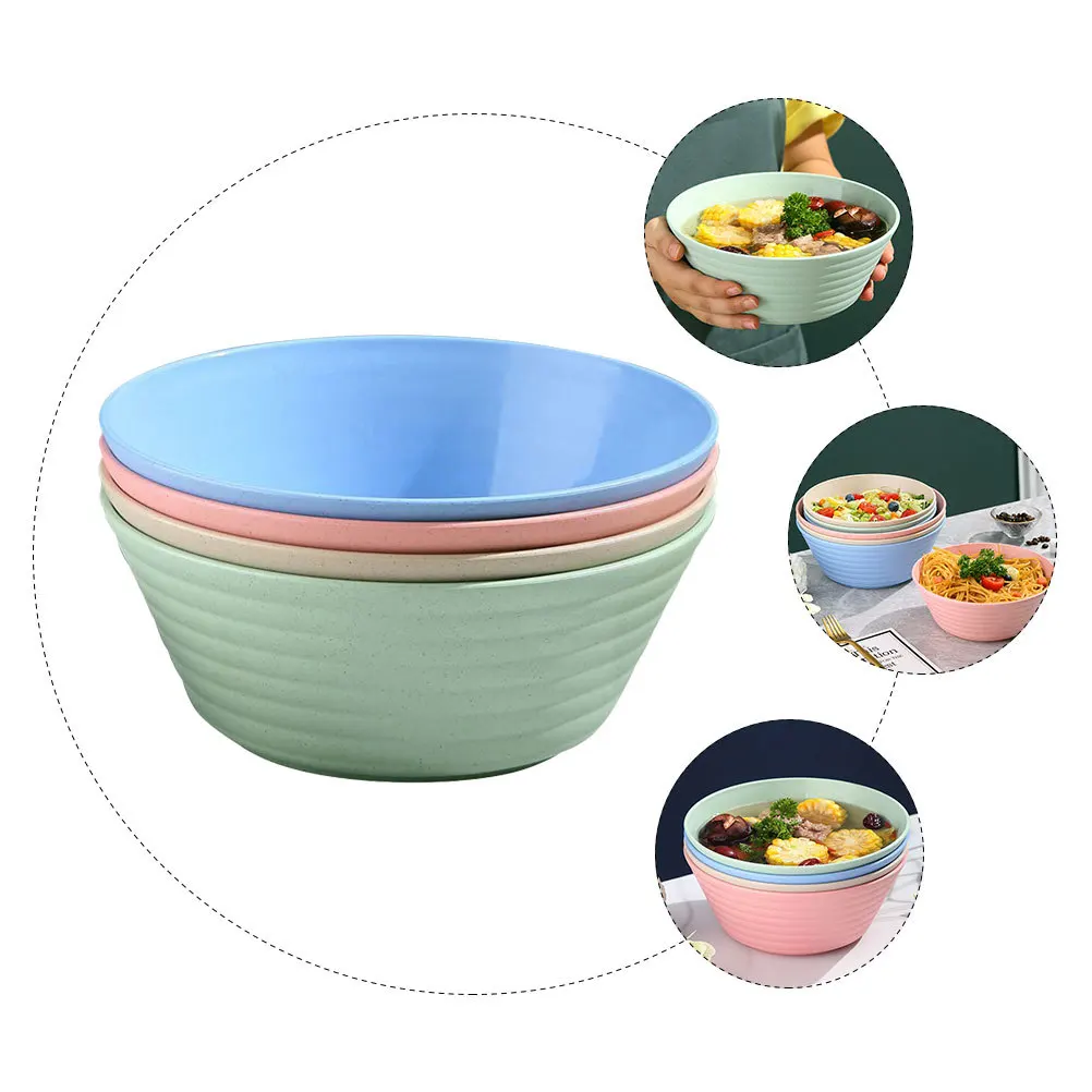 

4 шт. рамэн простой дизайн контейнер для супа для домашнего использования в ресторане микроволновая печь безопасная миска для лапши кухонная миска для еды