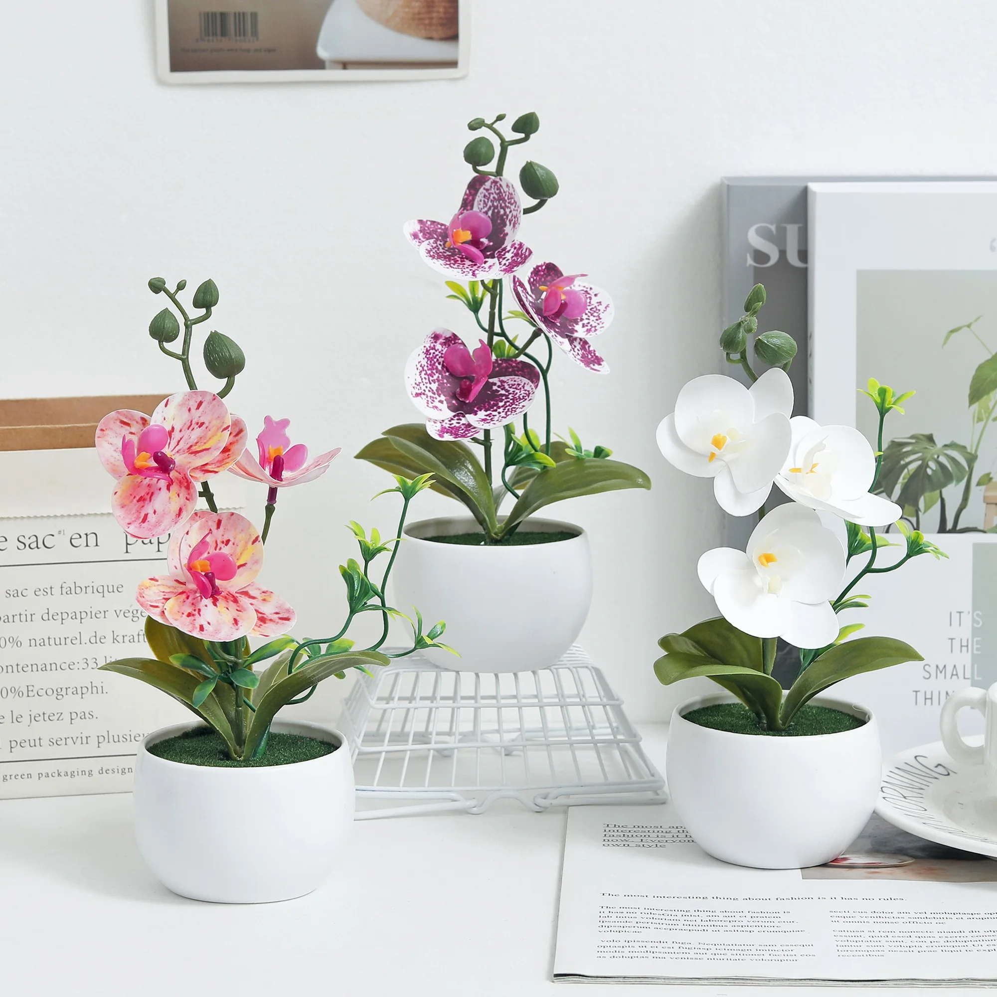 فراشة السحلية بوعاء الزهور الاصطناعية بونساي الأواني النباتات المنزل داخلي في الهواء الطلق مكتب الزفاف الديكور بونساي الزهور