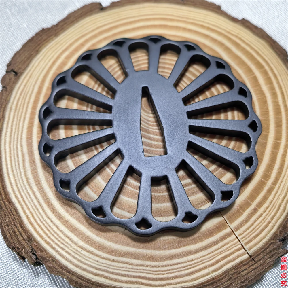 Japanese Steel Iron Carved Tsuba Guard Part For Sword Katana DIY Accessories