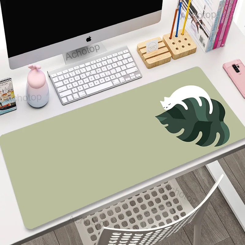 Large Mouse Pads Kawaii Plants Office Mausepads Gamer 400x900 Mousepad Green Art Table Mat Company Desk Pad Cute Cat Laptop Rugs