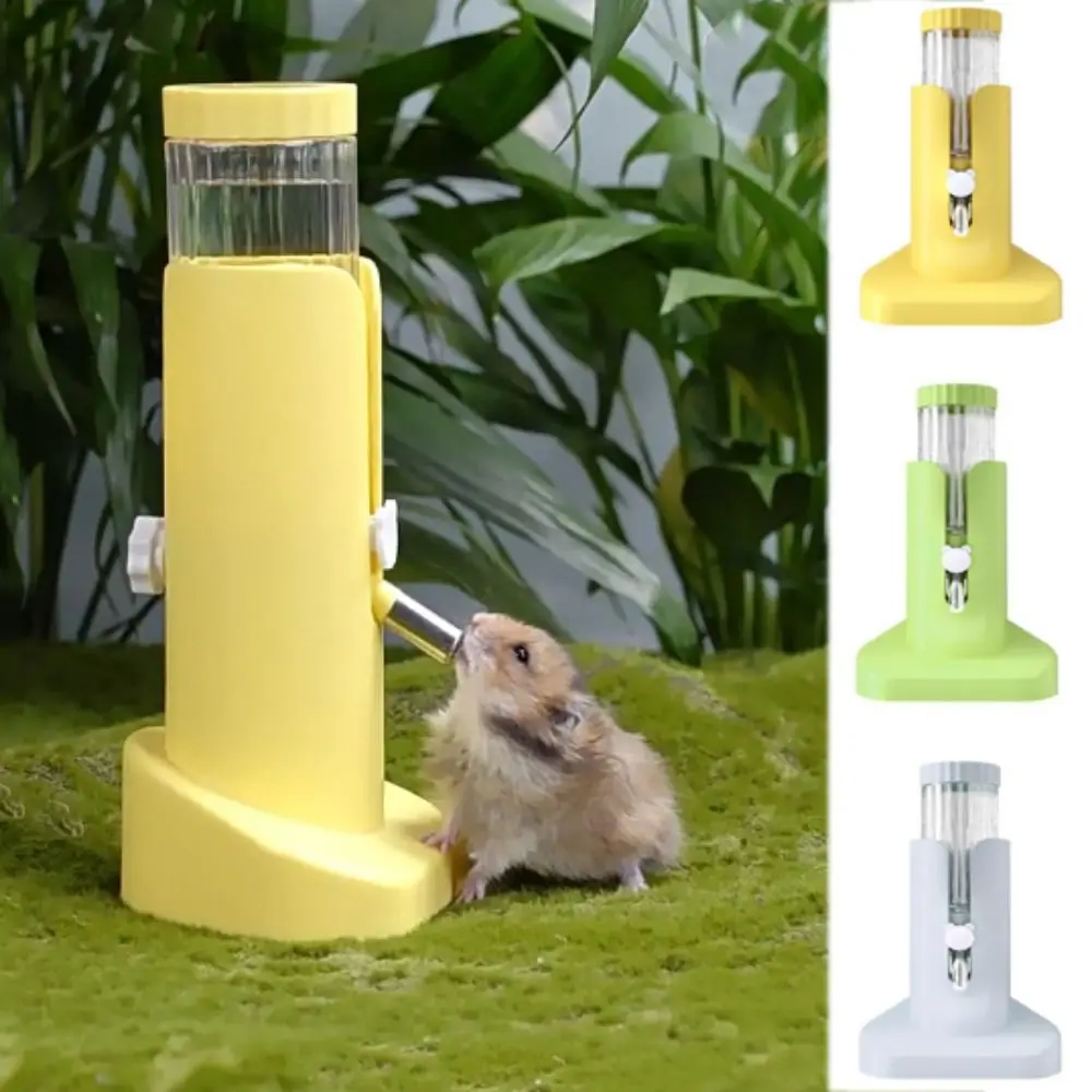 Adjustable Hamster Water Bottle with Stand Leak-Proof Detachable Hamster Water Dispenser Anti Rollover Hamster Standing Waterer