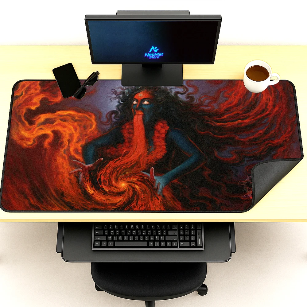 

Gothic Mouse Pad Large Mousepad Dark Deity Computer Gaming XXXL Red 1200x600 Playmat Flame PC Setup Accessories