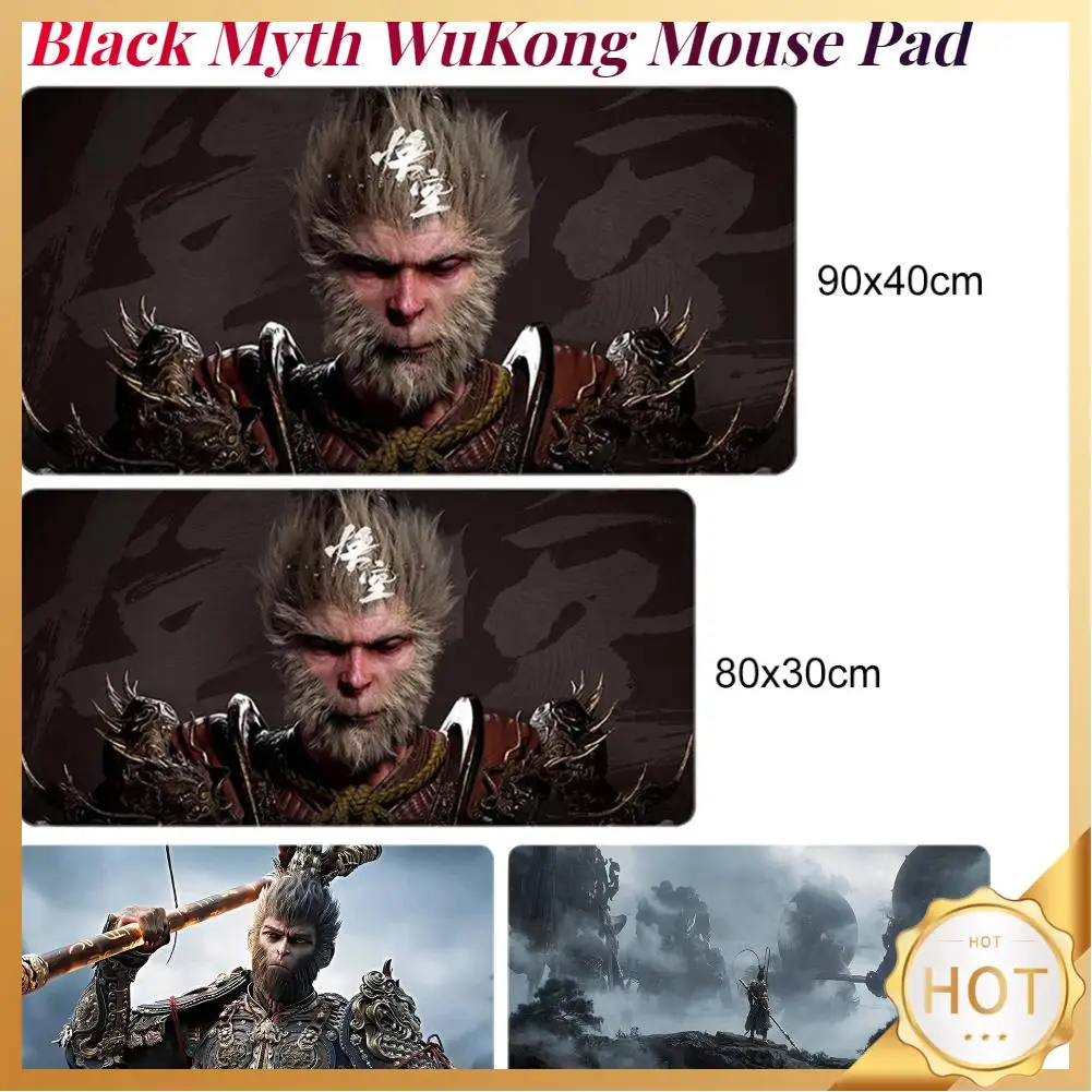 Black Myth WuKong Gaming Mouse Pad Large Desk Mat for Keyboard and Mouse Non-Slip Keyboard Mouse Pad for Home Office Gaming Work