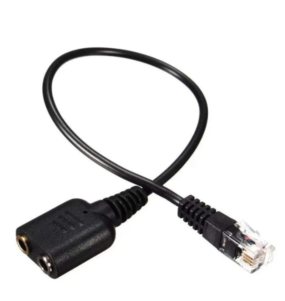 

RJ11 to Dual 3.5mm Headphone Female Converter Adapter Audio Cable 20CM