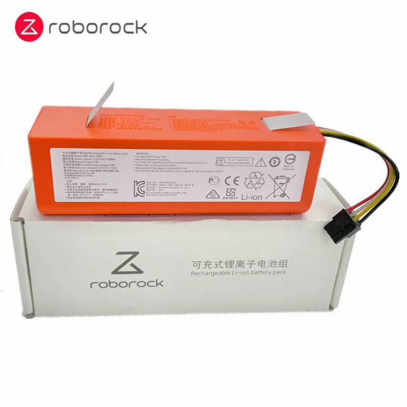 For Original Roborock S50 S51 S55 S5 Max S6 Pure S5MAX S6MAXV S7 S75 E4 E5 E6 Robot Vacuum Cleaner 5200mAh Li-ion Battery