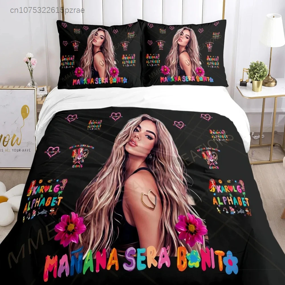 New Album Manana Bedding Set Sexy Karol G Duvet Cover Pillowcase Singer All Season Quilt Cover Teens Single Double Queen King