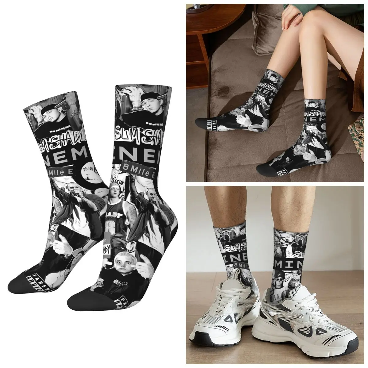 جميع المواسم ايمينيم الجوارب Harajuku الرياضة الأوسط أنبوب الجوارب جوارب مضحكة للرجال النساء هدايا عيد الميلاد #1