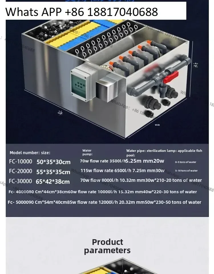 

Фильтр для рыбного пруда из нержавеющей стали, вращающийся барабан, микрофильтр, циркуляция воды, фильтрация, обратная промывка, разделение табурета для рыбы