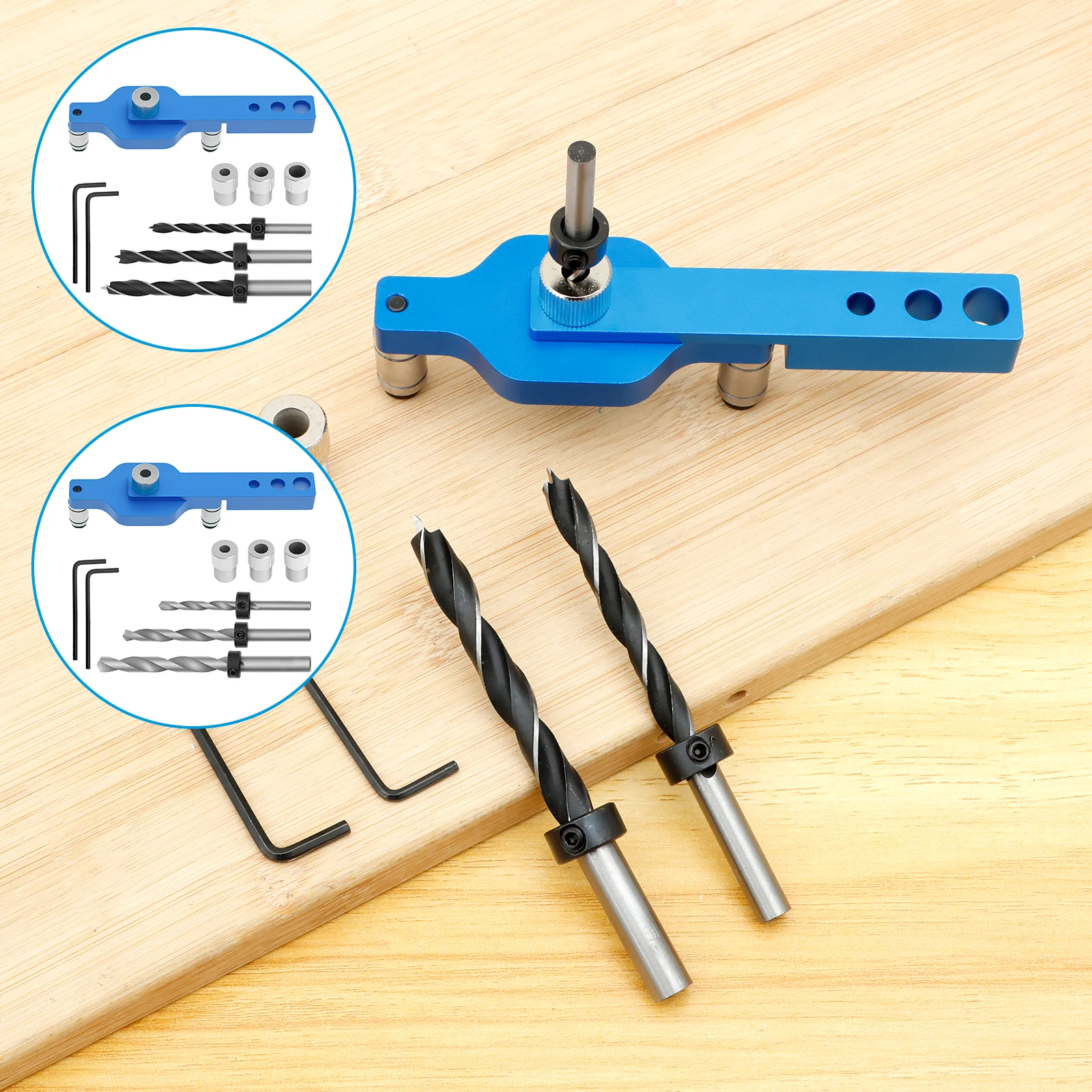 

Dowel Jig Kit Self Centering Doweling Jig Precise Woodworking Joinery Drill Guide Hole Puncher Aluminium Alloy Drilling Locator