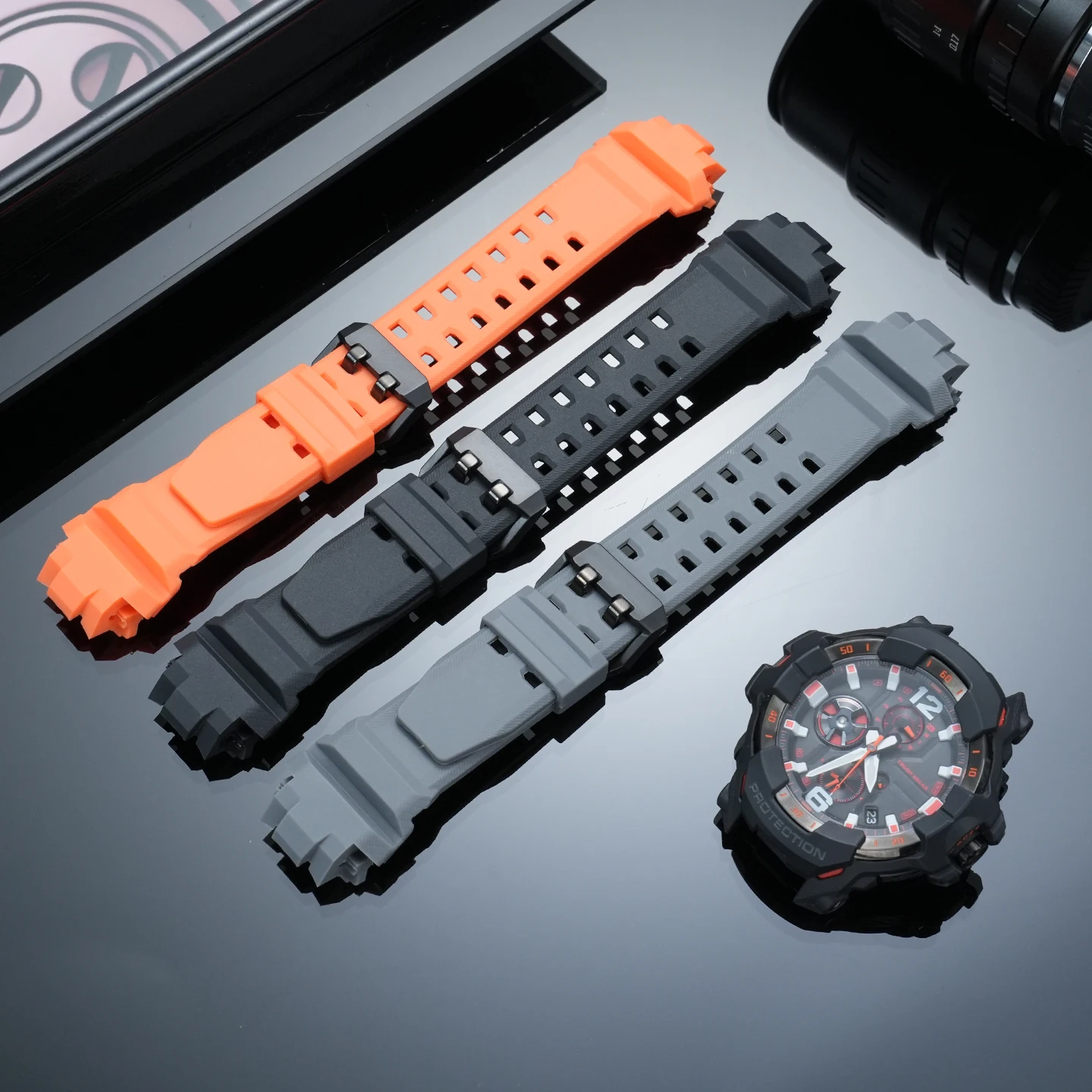 Soft Resin Silicone Watch Strap For Casio GR-B300 GravityMaster Aviation Series Waterproof Replacement Watch Band Accessories