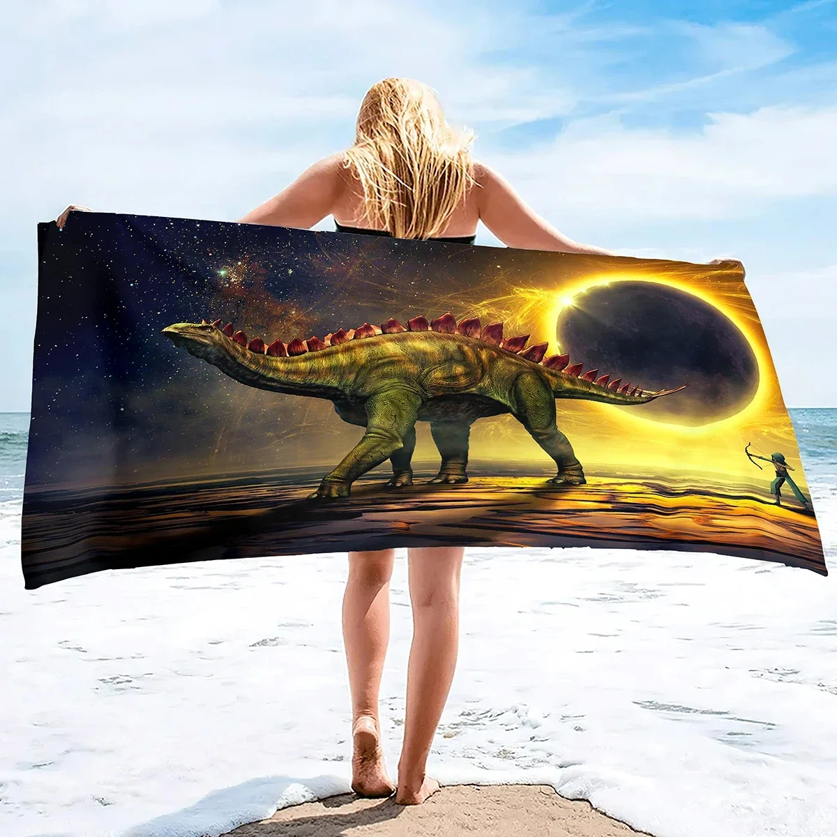 Dinosaur Beach Towel Jurassic World Animal Bath Towel Quick Dry Absorbent Soft Beach Blanket Travel Sport Spa Swim Pool Towels