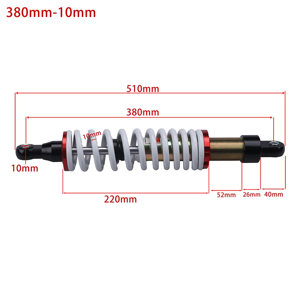 

380mm-10mm Hydraulic Shock Absorber for Dirt Bike Off Road Motorcycle Suspension Upgrade High Performance Damping System Parts