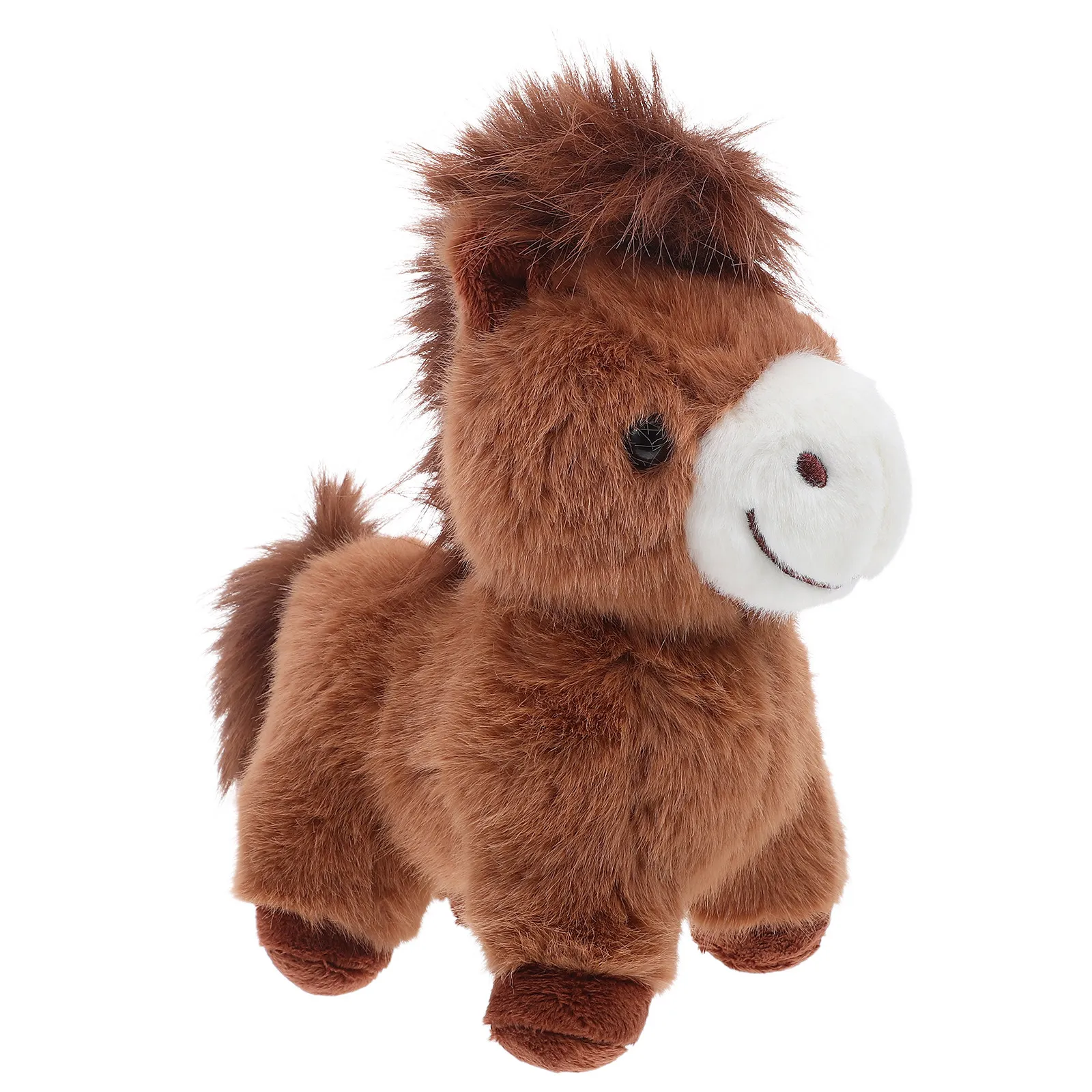 Mini Soft Horse Stuffed Animal Toy for Kids – Standing Plush Figure, Spring Festival & Party Decoration