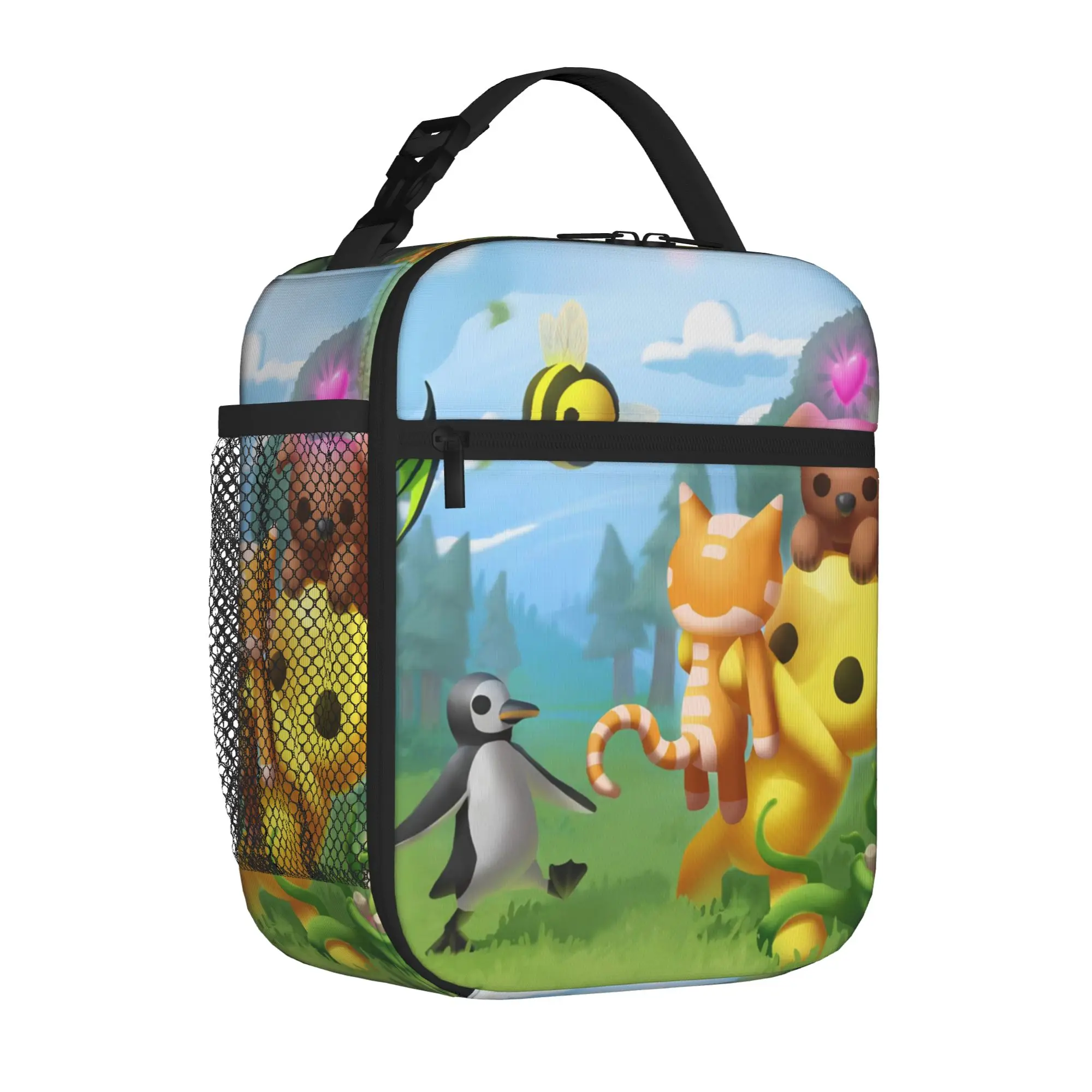 Wobbly Life Sandbox Game Handheld Thermal Cooler Bag Cartoon Funny Durable Insulated Lunch Bags Unique Design Storage Box School