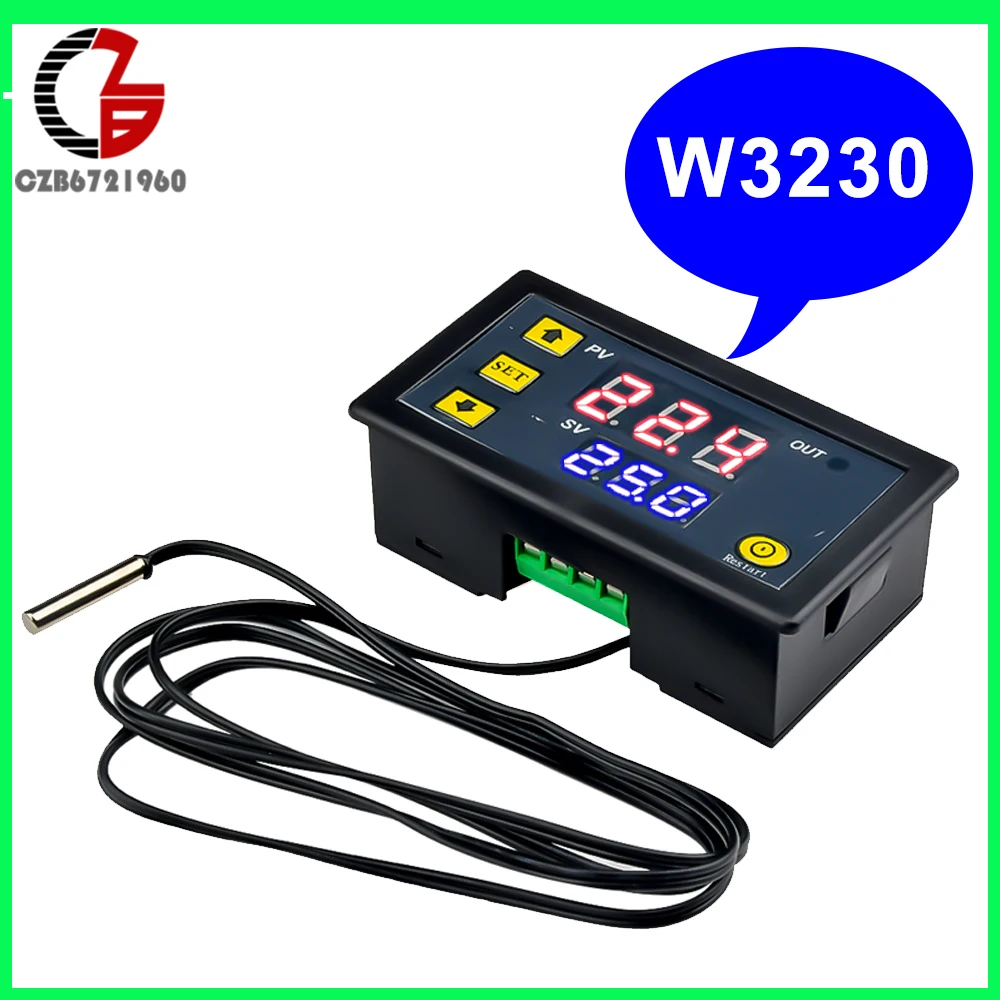 W3230 AC 110V-220V Digital Temperature Controller LED Thermostat With Heat/Cooling Thermoregulator Home Environment Thermometer