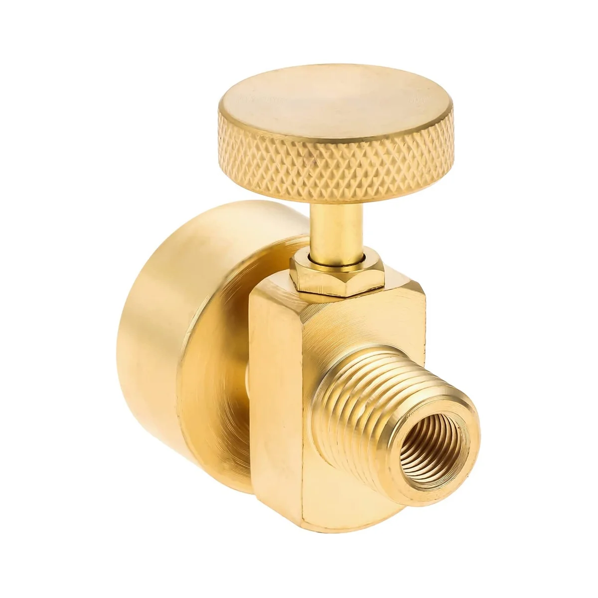 النحاس البروبان الغاز التخلص اسطوانة ، زجاجة محول صمام ، 1lb ، 1 "NPT ، M8X1 أنثى الموضوع ، النار حفرة موقد ، شواء ، 1/4"