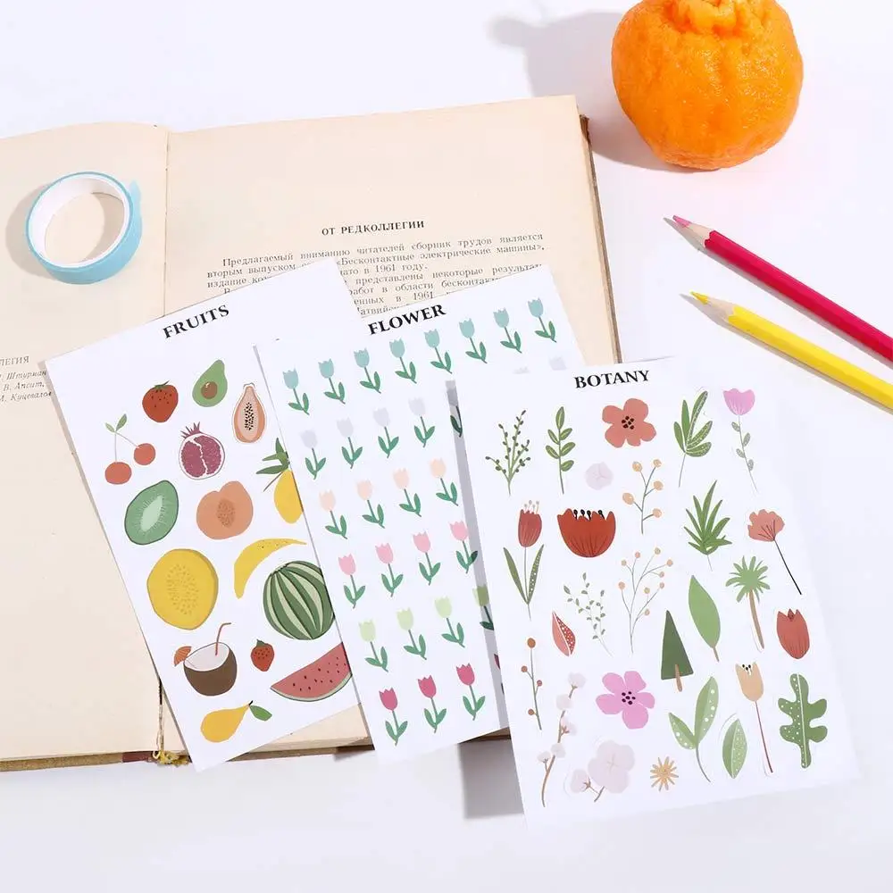Plant Decoration Gift DIY Diary Album Planner Stationery Stickers Decorative Decals Diary Scrapbooking Stickers Label Stickers