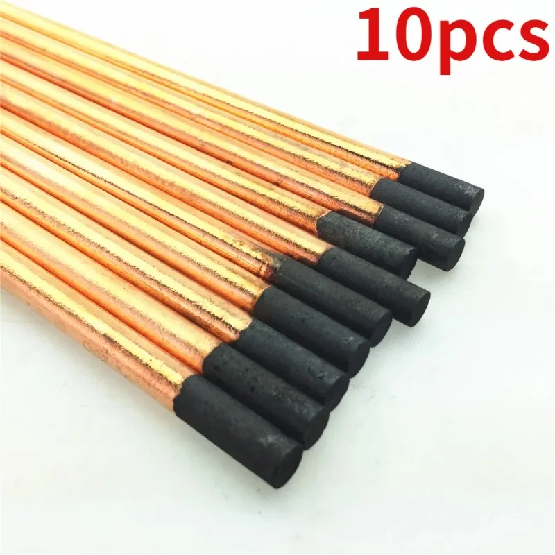 10pcs, for Auto Repair Parts Rod DC Round Rod Welding Electrode Round/Flat Golden Yellow