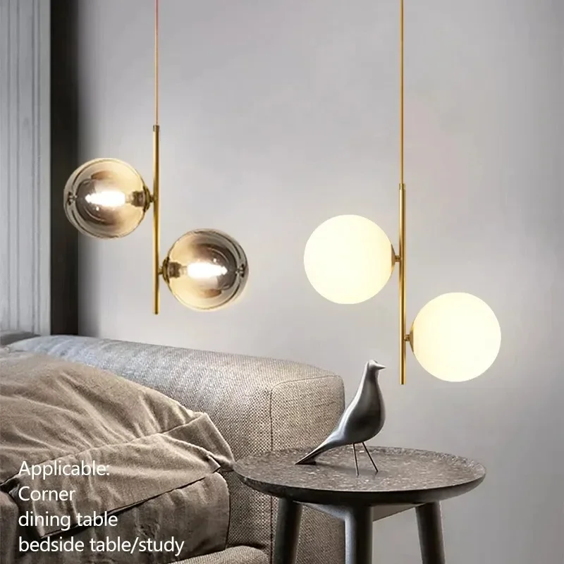 

Nordic Glass Ball Pendant Lights Voltage 110V 220V Home Decor Dining Room Bedroom Bedside Table Corner Hanging Lamps For Ceiling