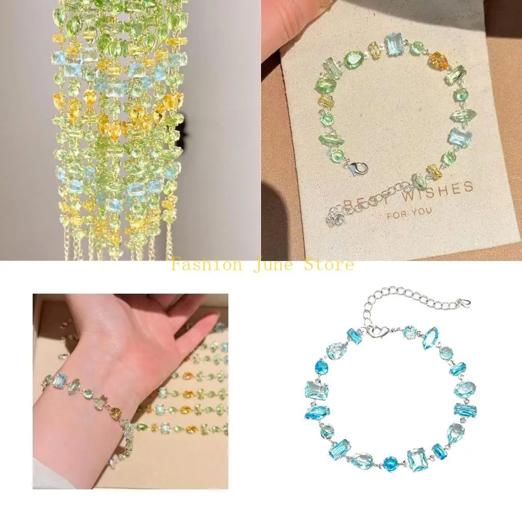 N5KA Everyday Wrist Jewelry Bracelet with Mixed Stone and Closure