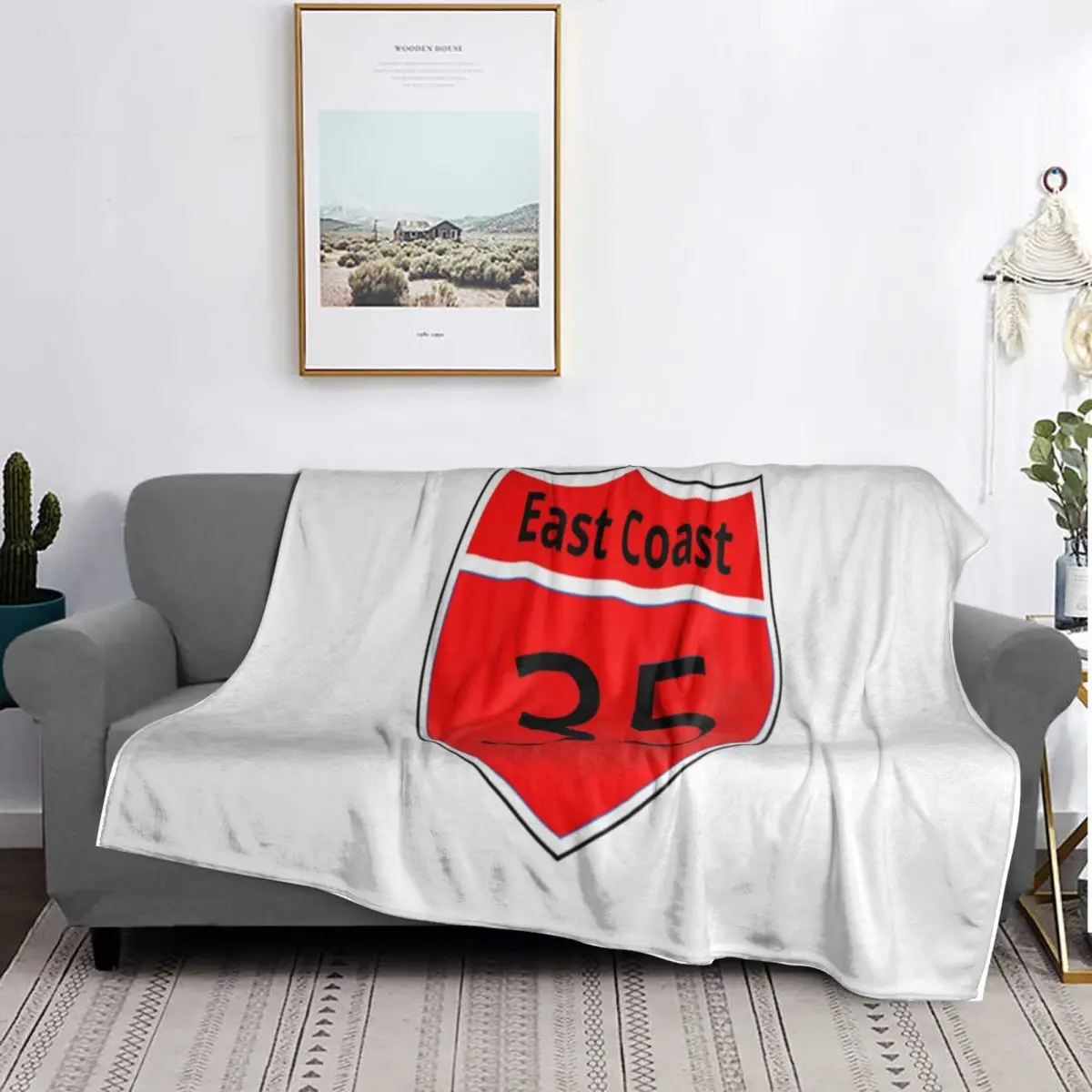 Highway 35 East Coast Blankets Soft Warm Flannel Throw Blanket Bedding for Bed Living room Picnic Travel Home Couch