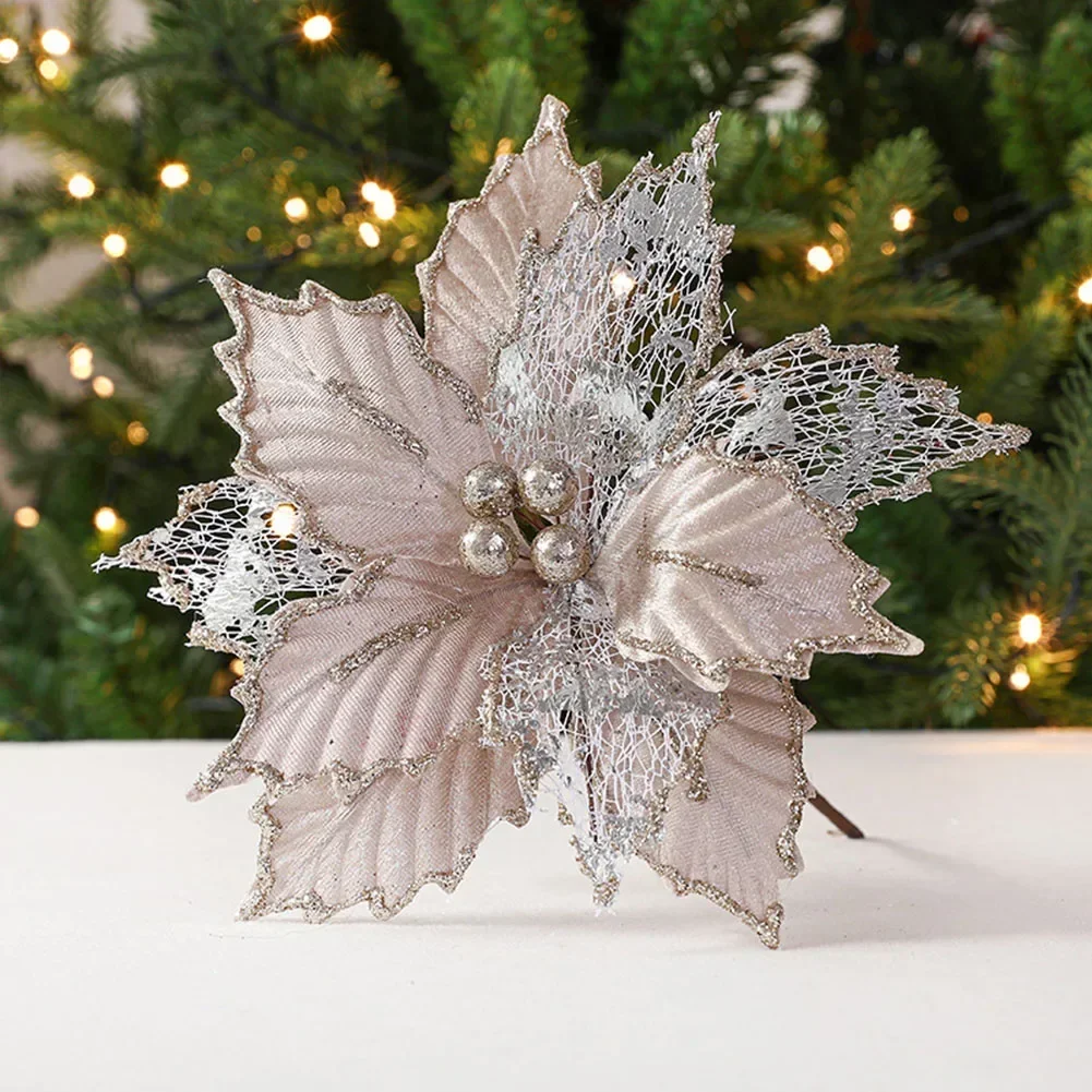 Quick and Decoration with Simulated For Christmas Flower Maple Leaf Decorations Perfect for Any Festive Setting