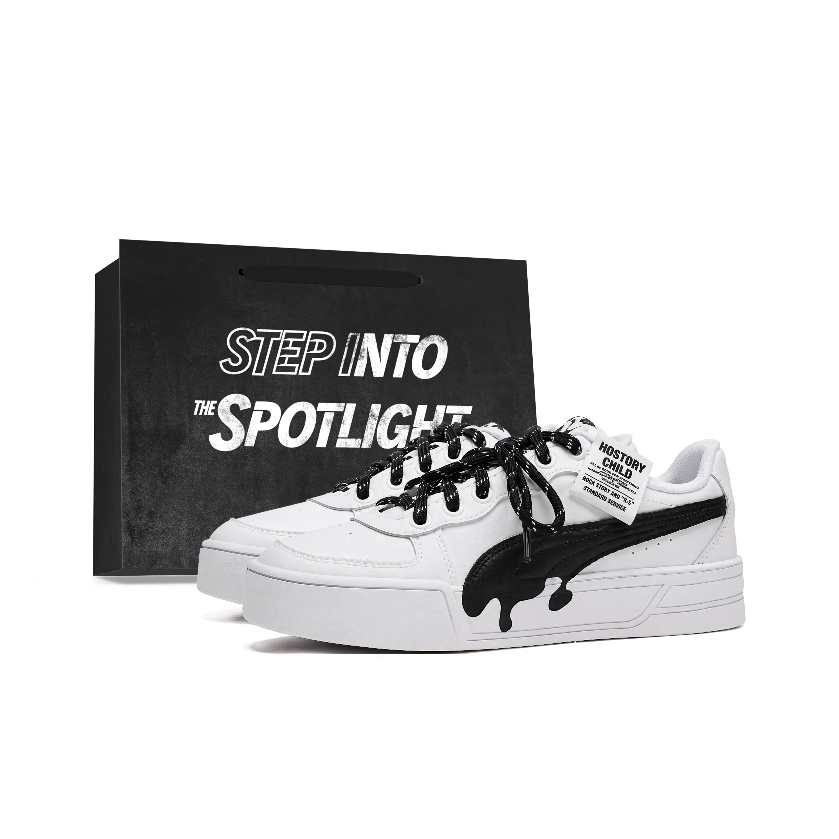 PUMA Skye Ink Shadow Rebel Leather Slip Resistant Abrasion Resistant Low top Skateboard Shoes Women's 374764-02Team2284-