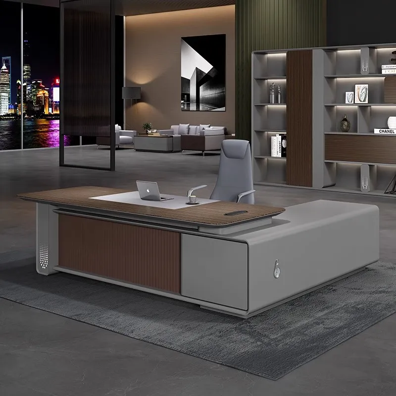 Nowy, prosty i nowoczesny stół biurowy dla menedżera, stół szefa działu, biurko dla personelu, zestaw stół i krzesło dla szefa.
