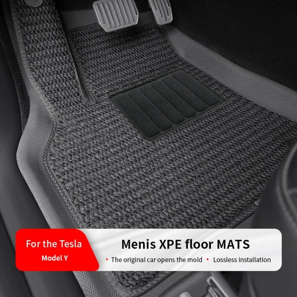 Fits 2021-24 Model Y Tesla XPE Floor Mats Black Pad Foot Pad Tesla Liner Floor Mats Right Rudder Large Board with Pedal Included