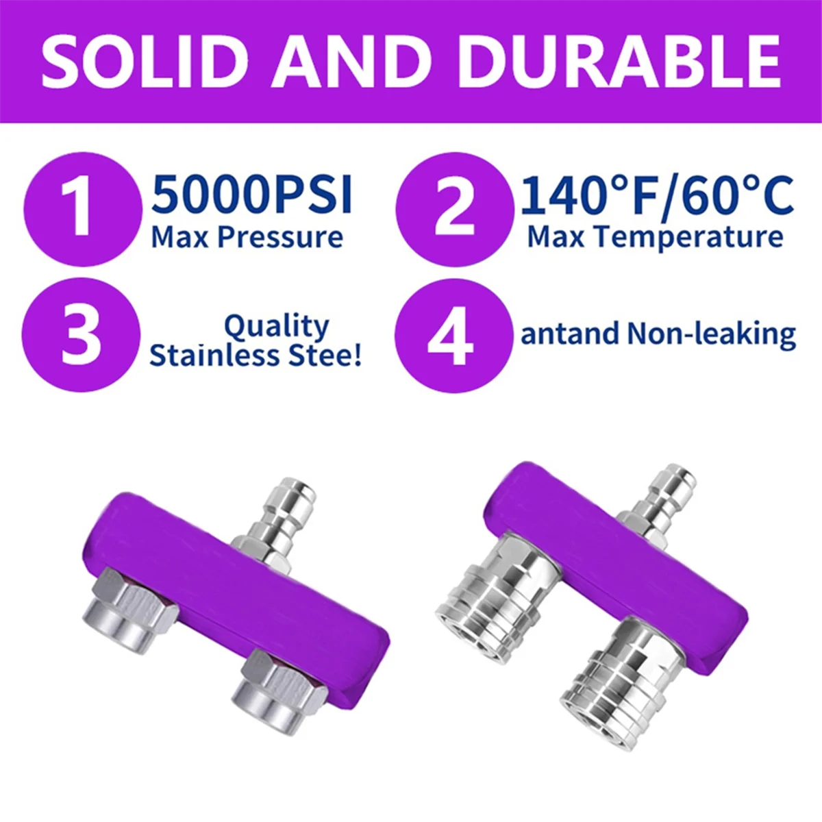 A83Z غسالة الضغط فوهة تلميح 2 في 1 فوهة مزدوجة 1/4 بوصة موصل سريع، فوهة مزدوجة، الفولاذ المقاوم للصدأ، للحديقة، السيارة أ #4