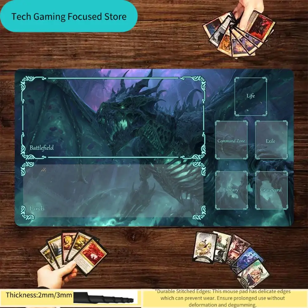 Design of the Undead Giant Dragon MTG Playmat Magic Card Battle Mat Gathering Gaming Mats Tapete Magic MTG Card Pad