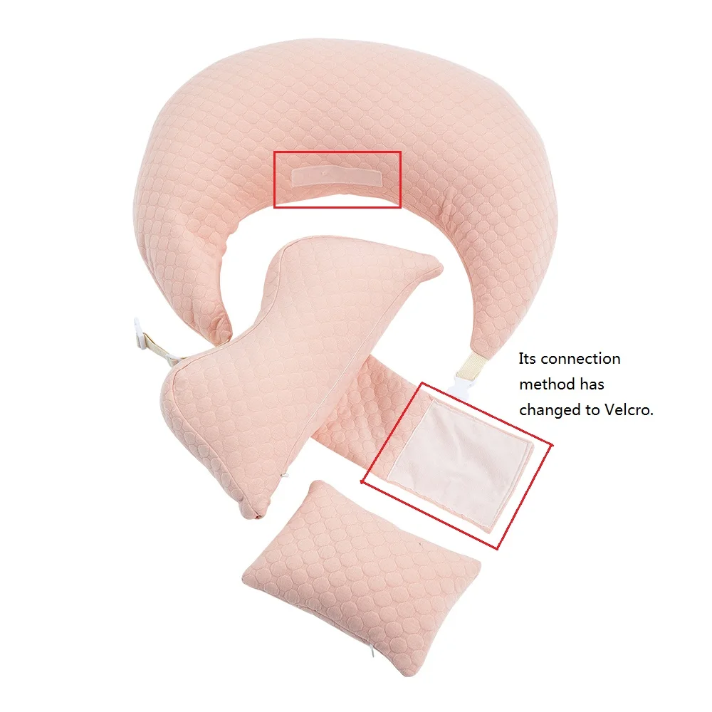 Almohada de lactancia antisaliva para bebé recién nacido, protección desmontable, cojín antivuelco, color rosa, almohada de lactancia infantil