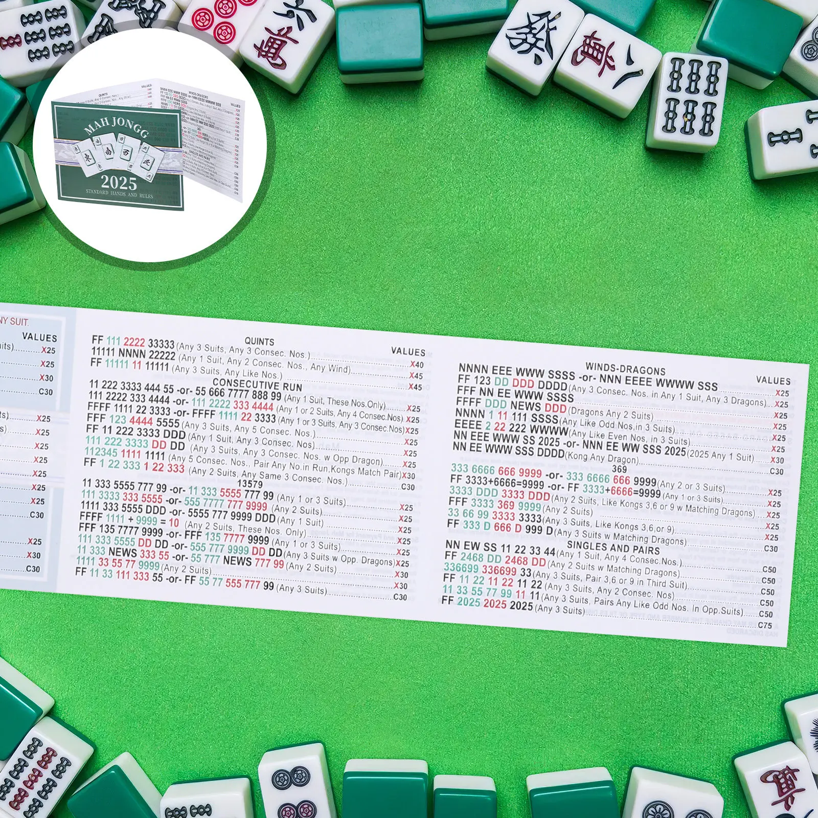 Party Games Using Cards - 8 個のスコアカード防水ハードカードプロテクター折りたたみ式トーナメントパーティー用麻雀ルールガイド麻雀アクセサリーゲーム