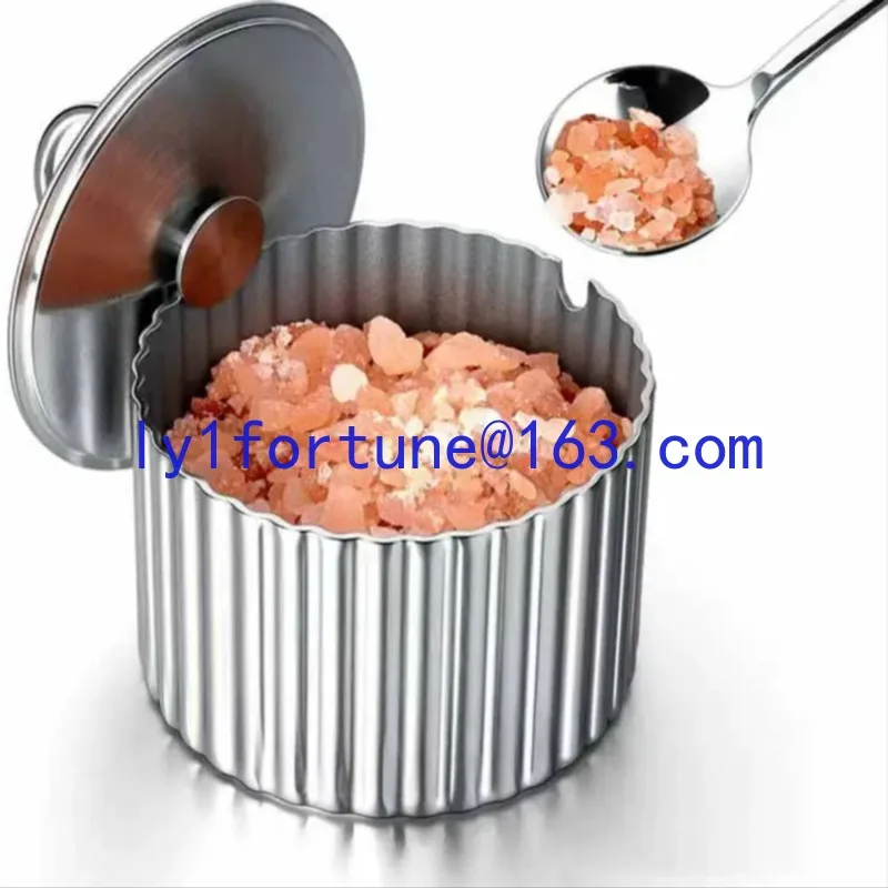Nordic light luxury stainless steel seasoning tank, high-end decorative ornament creative and practical storage tank salt jar