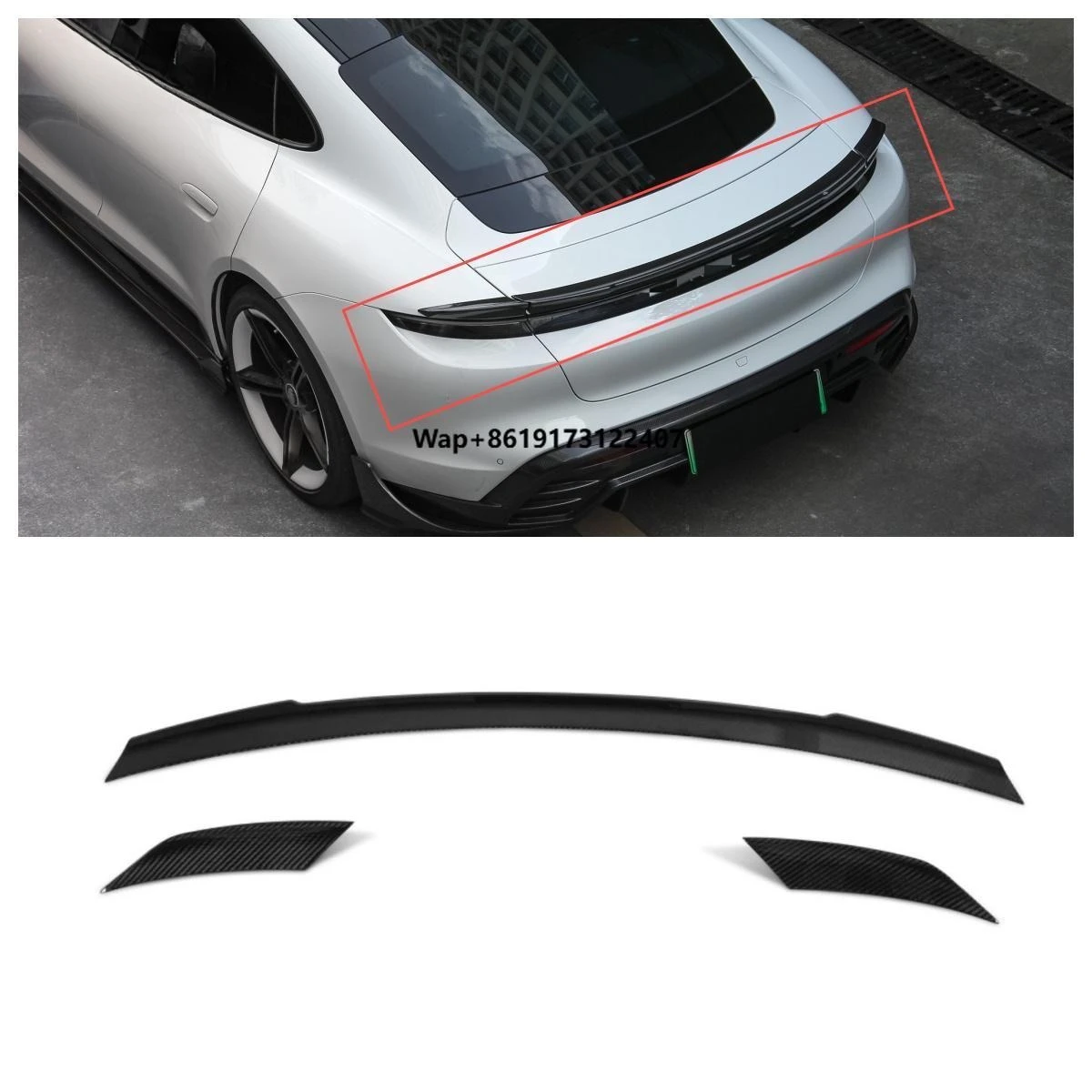 High Quality Automotive Dry Carbon wings Suitable for  Taycan Carbon Fiber Spoilers
