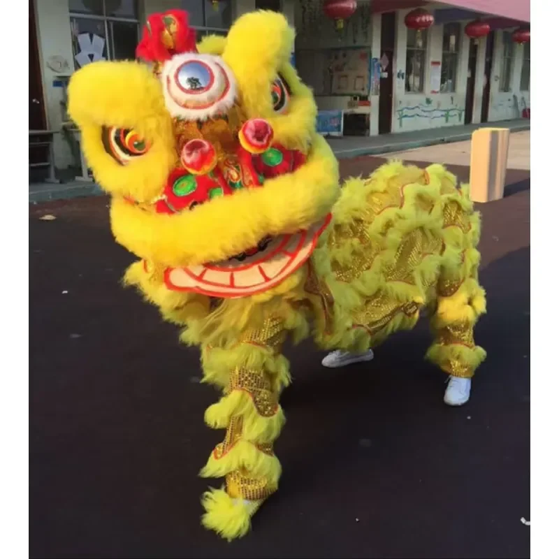 Traditional Chinese Lion Dance Costume Adult Unisex Cotton Drum Head Tail Set for Halloween Party Performance Festival