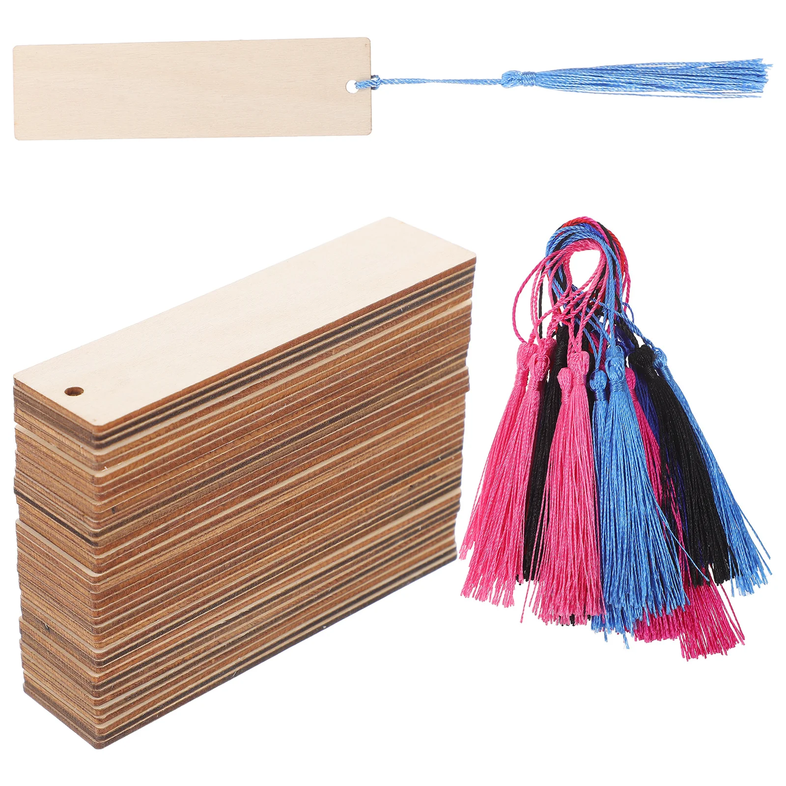 36 juegos de marcapáginas de madera en blanco, etiquetas de decoración DIY sin pintar, marcapáginas artesanales hechos a mano para dibujar regalos para colorear