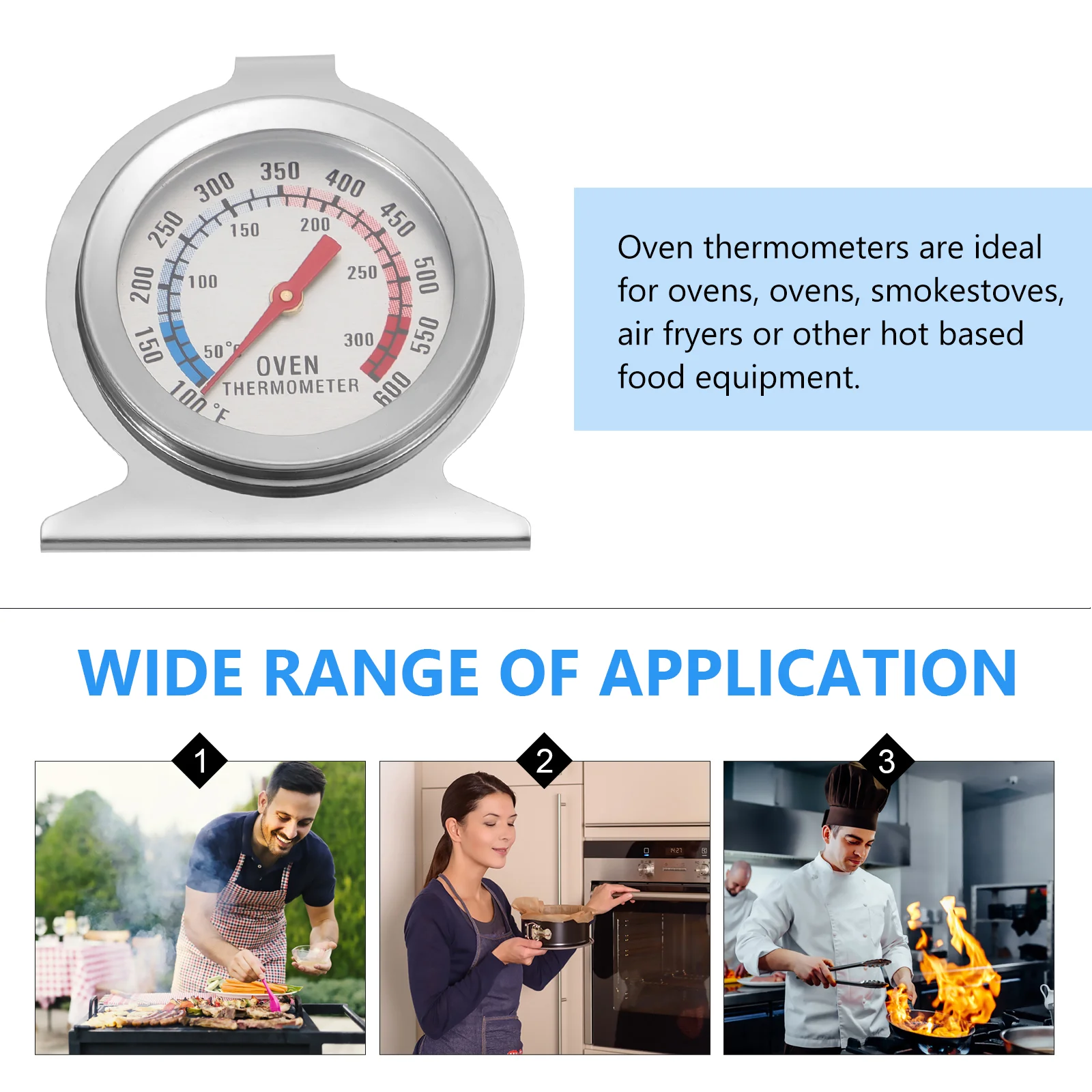 Thermometer Kitchen BBQ Baking Oven Water Oil Turkey Grilling Ultra Fast Instant Read Digital