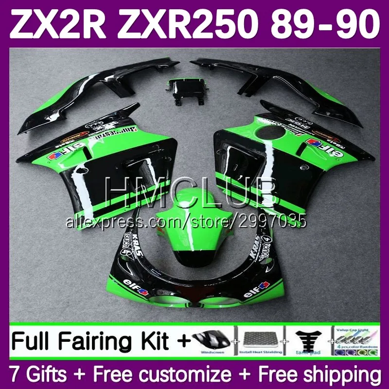 OEM Fairing For KAWASAKI NINJA ZXR250 ZXR 250 ZX-2R 123No.78 ZXR-250 green stock ZX2R ZX 2R R250 1989 1990 ZX-R250 89 90 Bodys