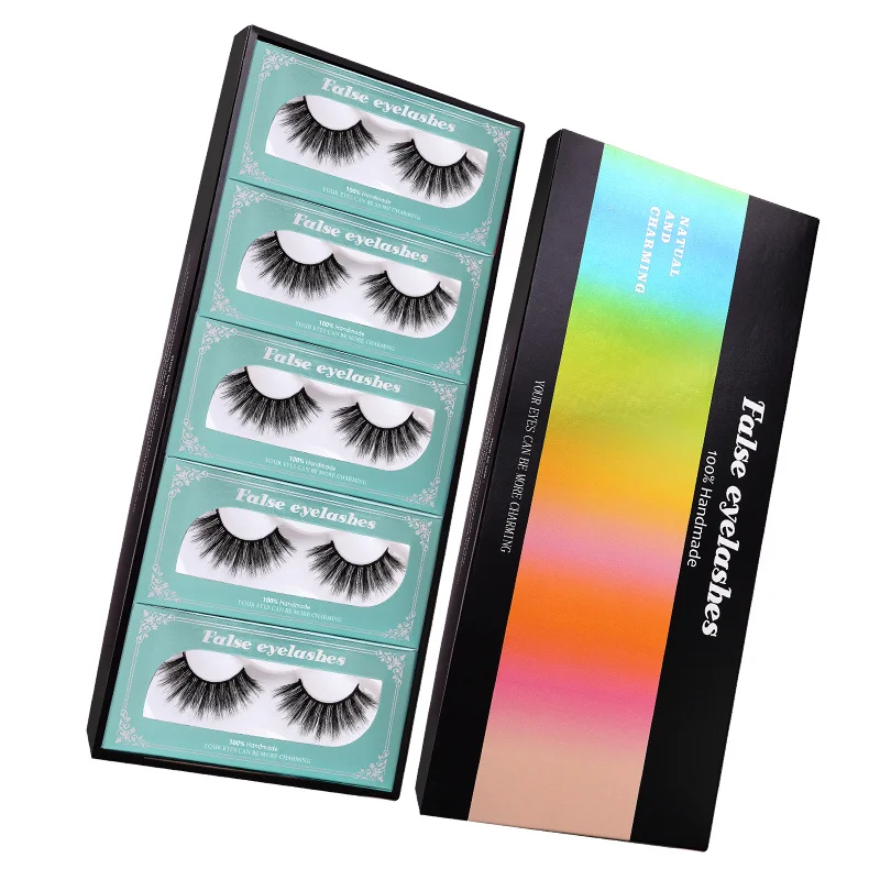 10 Boxes/Bages Multilayer dramatic lookingFluffy Thick Faux Cils Maquiagem Faux Silk Mink Eyelashes False Eyelash for Eye Beauty