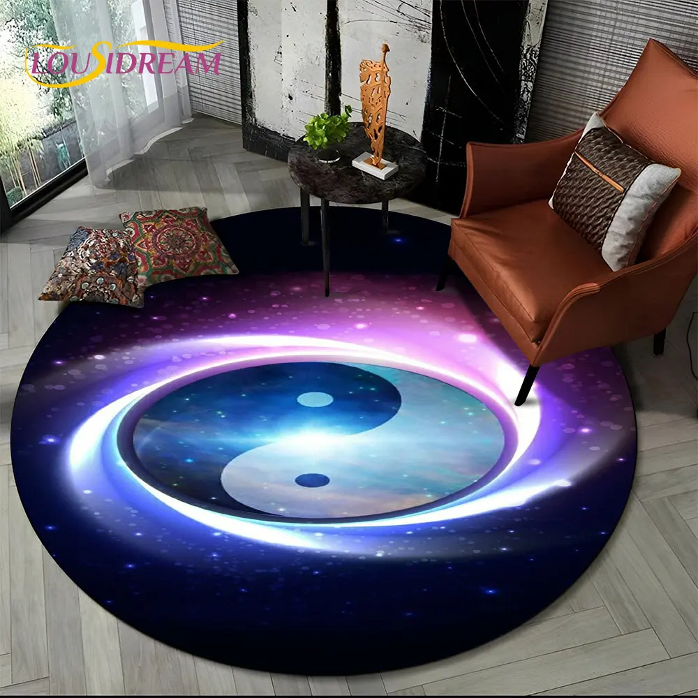 

Round Rug – Non-Slip Decorative Carpet for Living Room Bedroom Kids Playroom