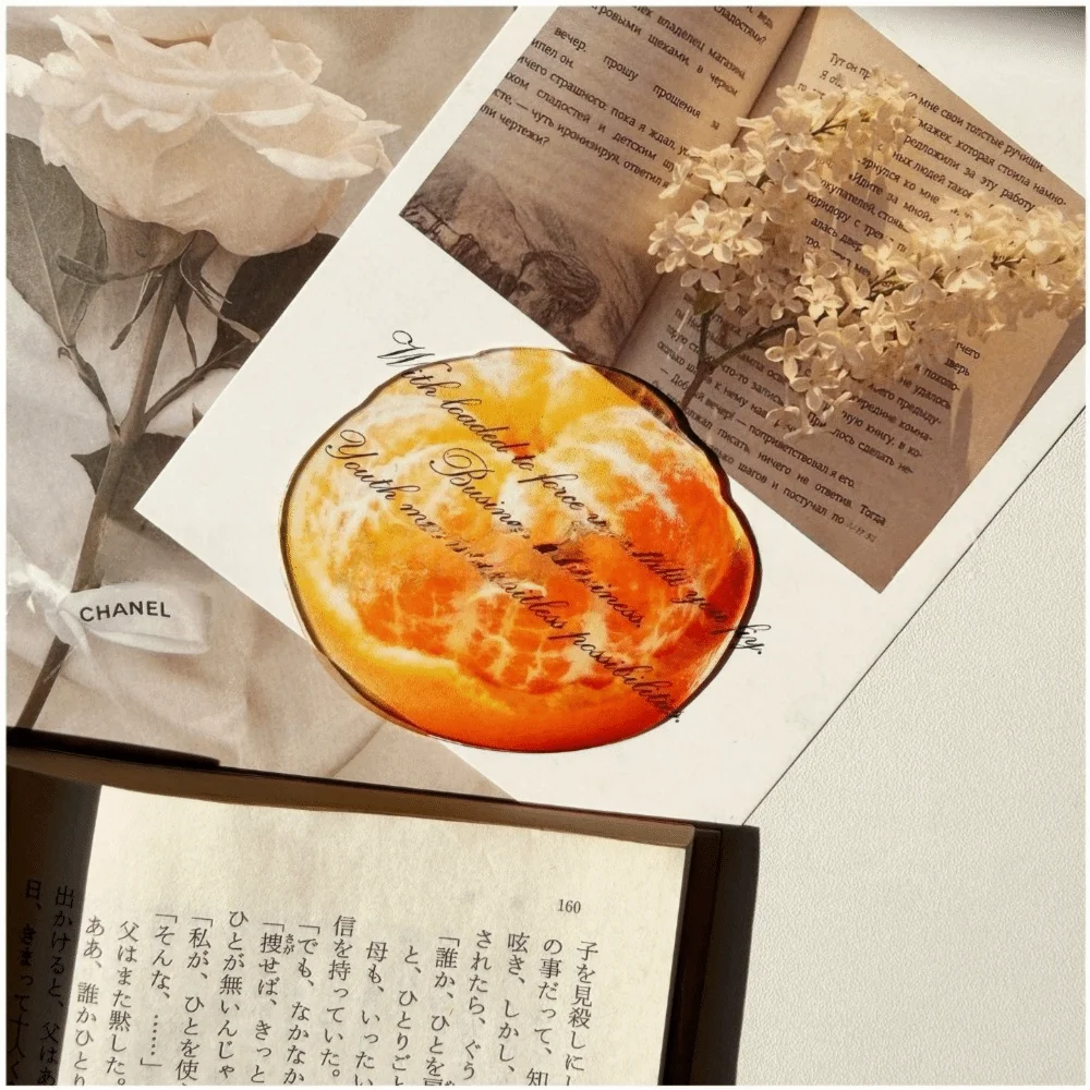 new Delicate Apple Bookmark Premium Feeling Transparent Reading Mark Unique Grape Tomato Bookmarks Student Gift
