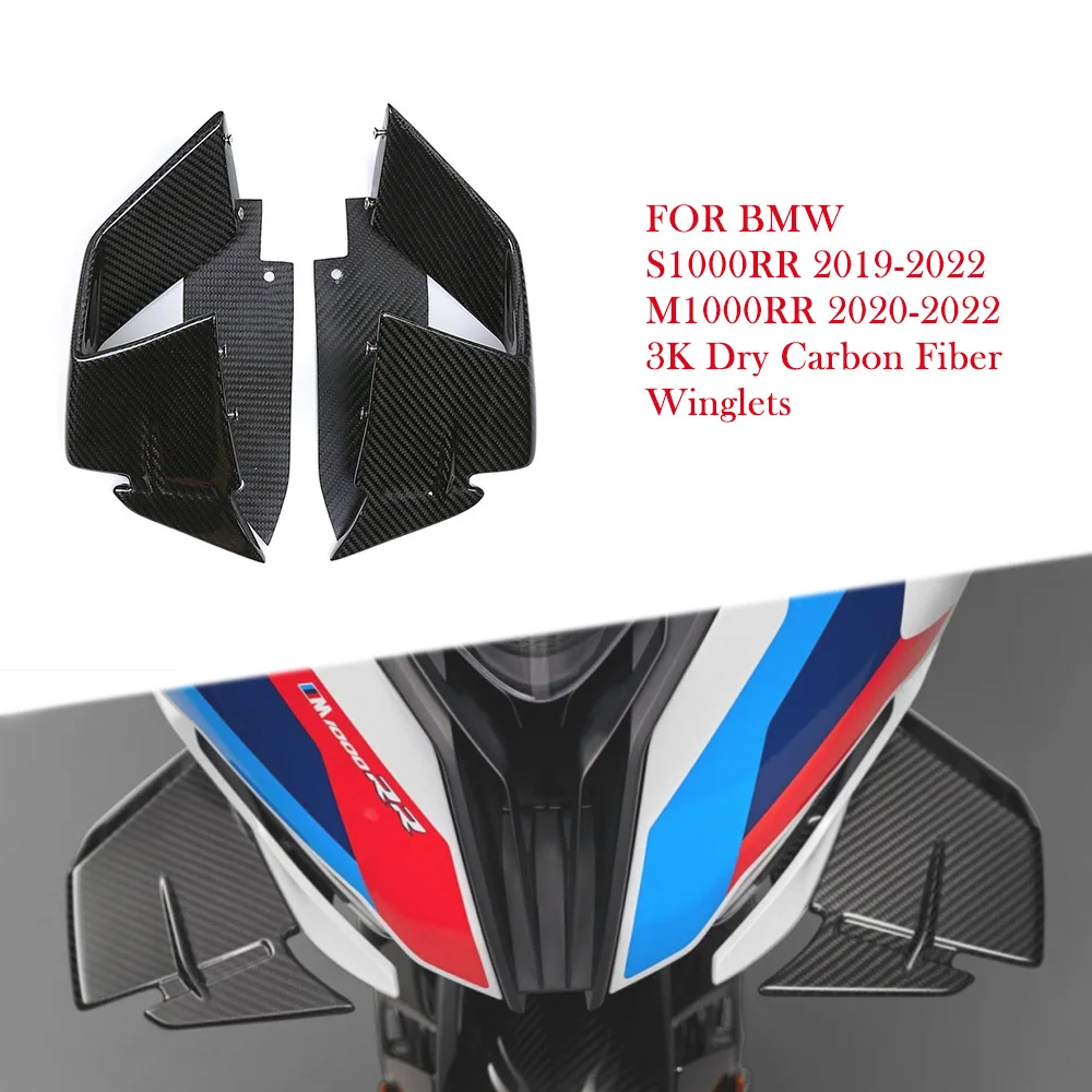 

For BMW S1000RR 2019 2020 2021 2022 3K Dry Carbon Fiber Motorcycle Accessories Winglets Fairing Kits Aerodynamic Wing Parts