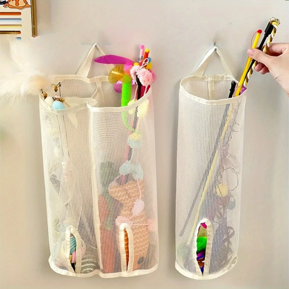 Cat Stick Wall-Mounted Mesh Storage Gag-Suitable For Pet Toys, Cat Toy Storage, Puppy Toys Storage bag without Taking Up Space