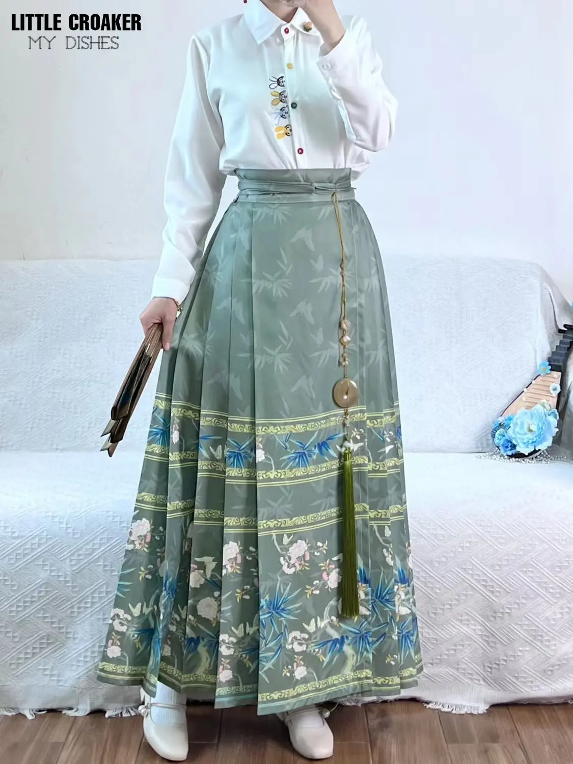 Dinastia Ming Melhorada Chinês Antigo Tradicional Diário Desgaste das Mulheres Hanfu Cavalo Face Saia Moderna Hanfu Roupas