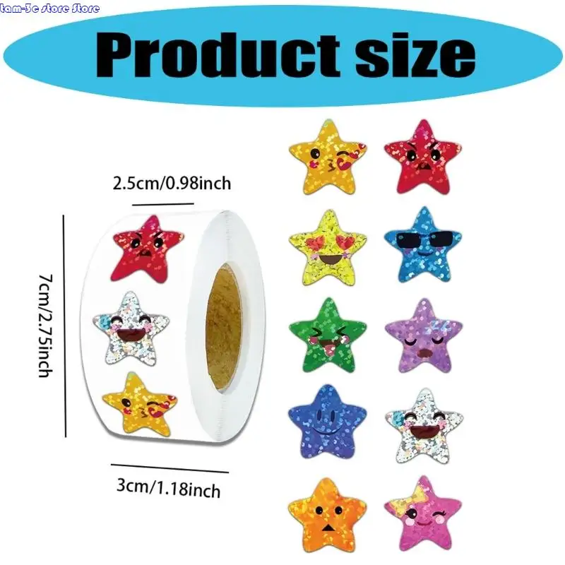 500 Pcs Star Sticker Waterproof Sticker Decorative Sticker For Journaling Scrapbooking And DIY Crafts