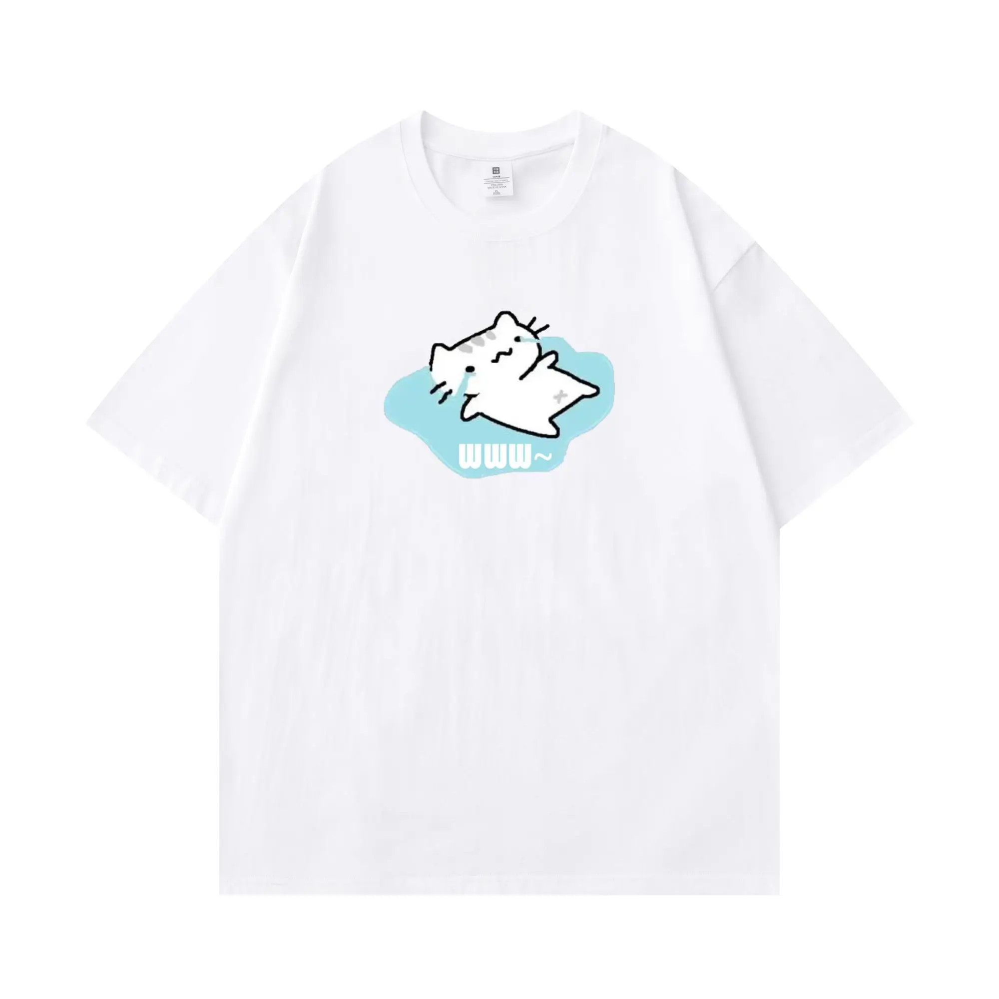 

Summer Y2k Couple Street Clothing Pure Cotton Printed T-shirt New Harajuku Men and Women Loose Casual Ins High-end Tops