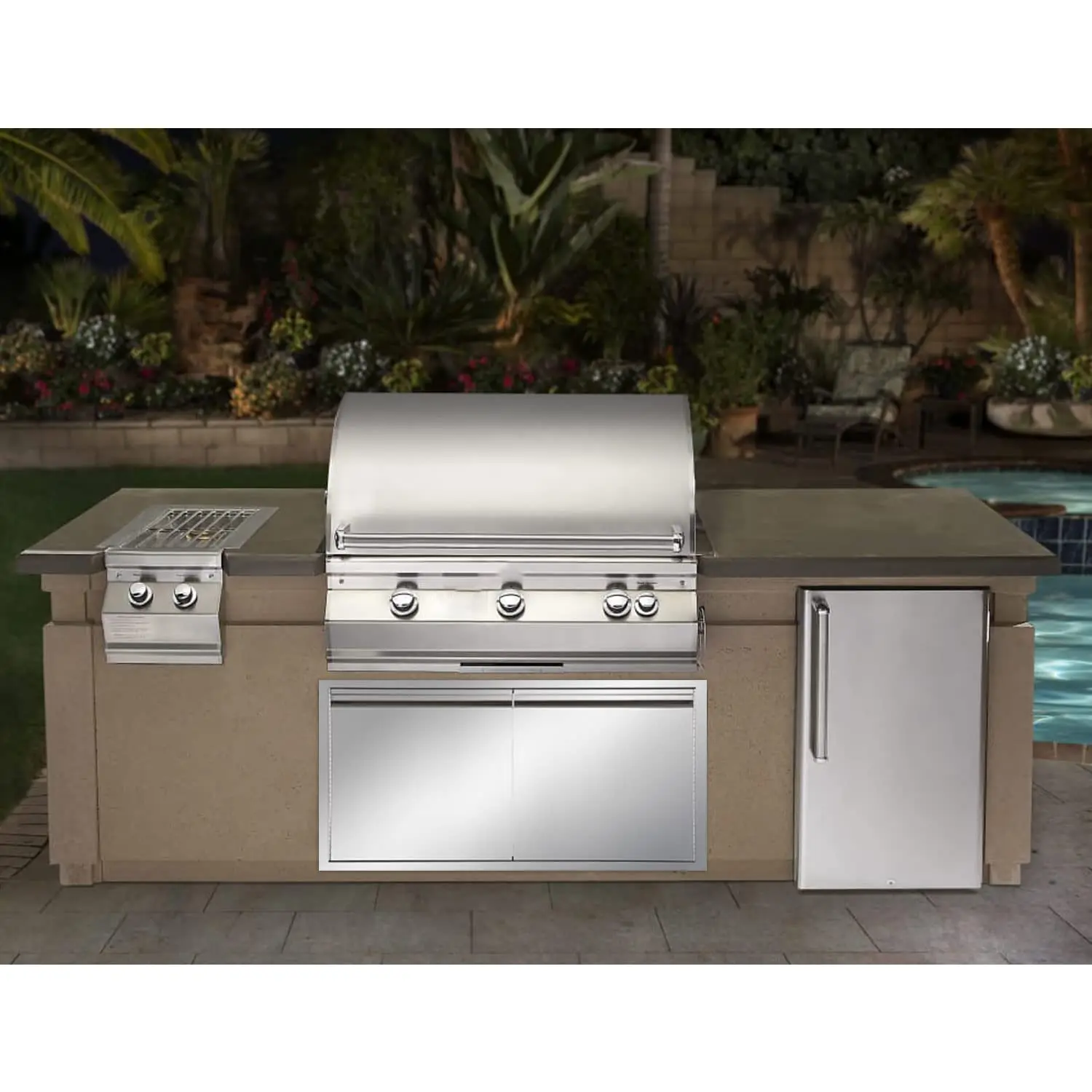 42 Inch Outdoor Kitchen Door Stainless Steel BBQ Double Door Flush Mount for Outdoor Kitchen Island Double Wall Door Panel