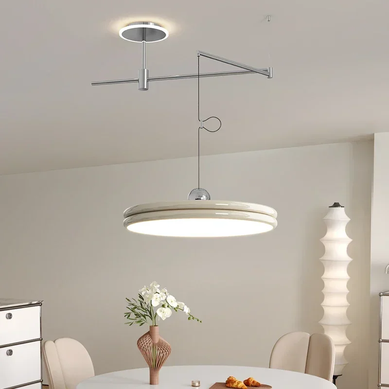 Nordic Movable Led Pendant Lights Modern Minimalism Dining Tables Kitchen Suspension Lamps Loft Swing Arm Hanging Light Fixtures