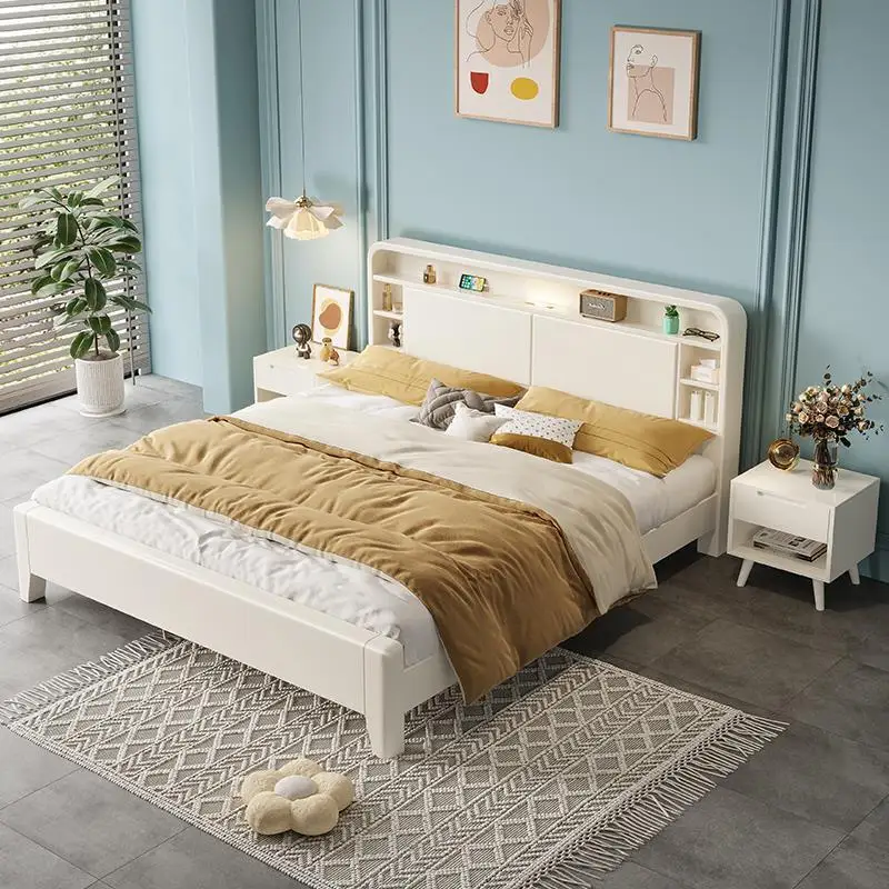 Massivholz-Gummibaumholz 1,8 Meter Stauraumbett Hauptschlafzimmer E1 Umweltschutz Einzelbett Hochbett Sonstiges